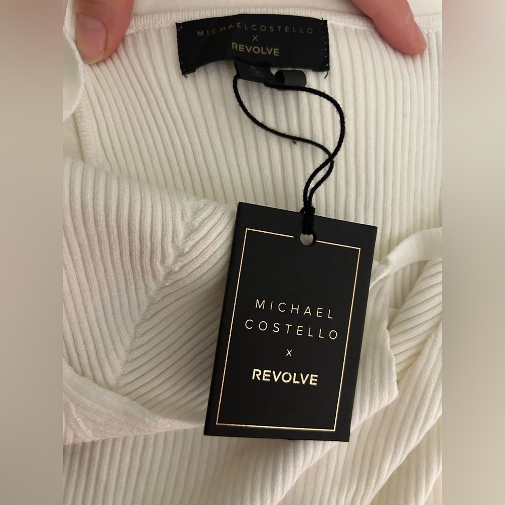 NWT revolve x Michael Costello Cassandra Bodysuit in White Sz S $158 - Picture 4 of 6